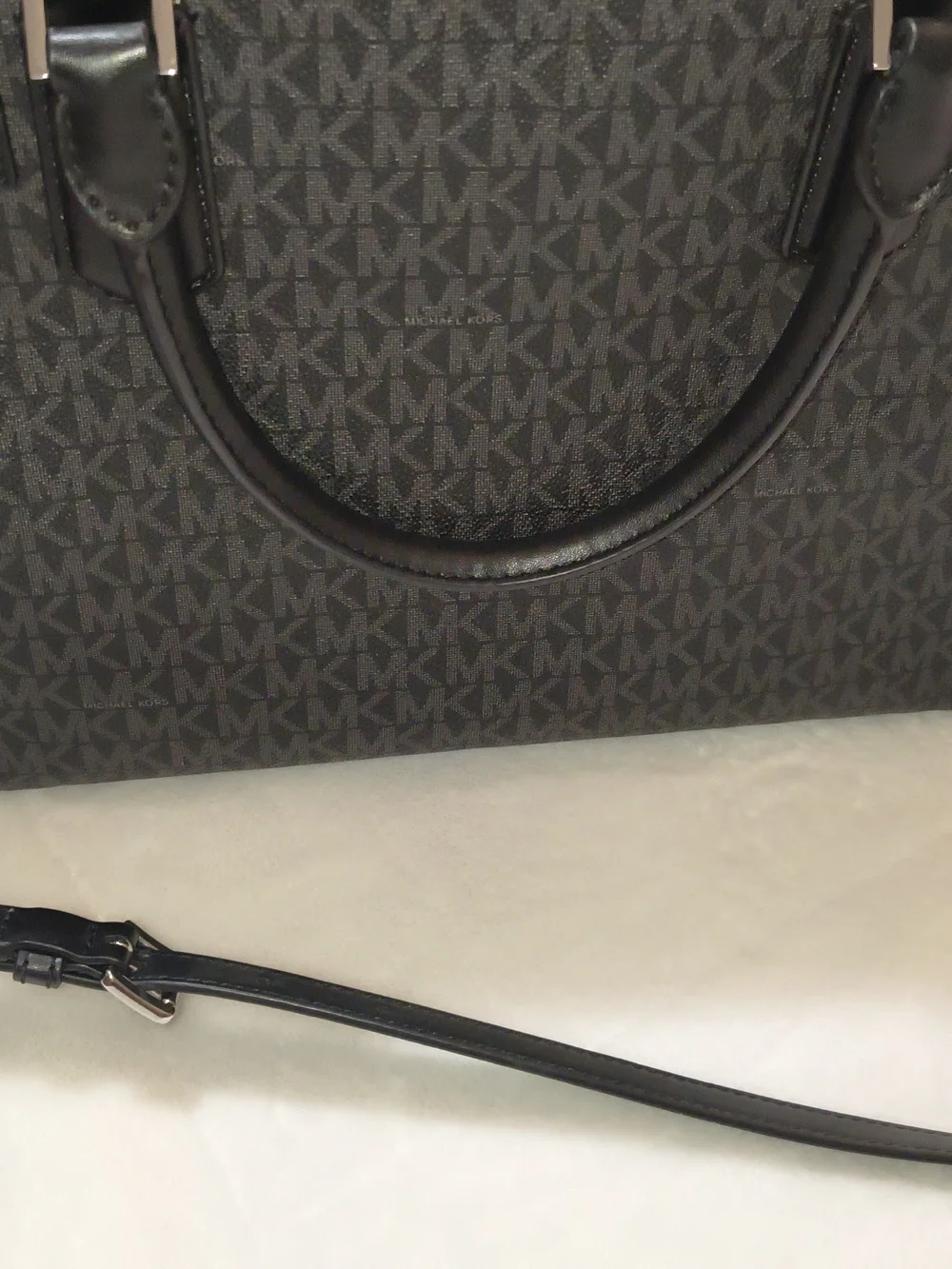 Michael Kors Black Zebra-Accent Tote Bag Includes Wallet Keychain - Picture 2 of 14